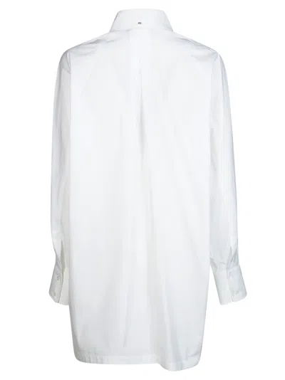 Sportmax Oversized Curved Hem Cotton Shirt In White