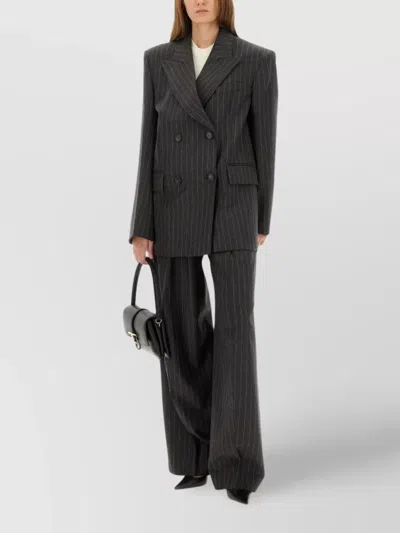 Sportmax Oversized Double Breasted Jacket Belfordi123 In Gray