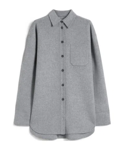 Sportmax Oversized Double Cloth Shirt In Gray
