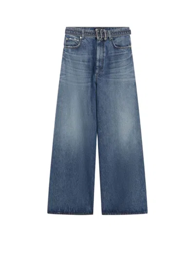 Sportmax Oversized Jeans With Belt - Midnight Blue