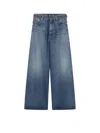 Sportmax Oversized Jeans With Belt - Midnight Blue In Blue