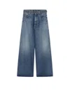Sportmax Oversized Jeans With Belt - Midnight Blue In Blue