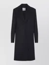 Sportmax Long Black Virgin Wool Coat With Tailored Fit In Black