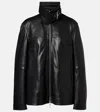 Sportmax Oversized Leather Jacket In Black