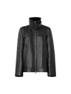 Sportmax Long-sleeved Leather Jacket In Black
