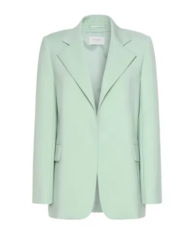 Sportmax Oversized Natural Stretch Wool Blazer In Green