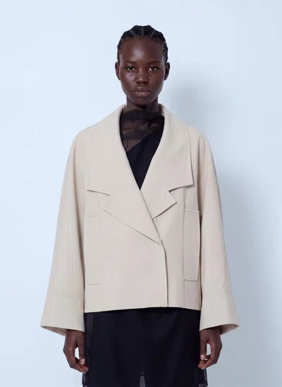 Sportmax Oversized Notched Collar Jacket In Neutral