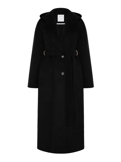Sportmax Oversized Pure Wool Coat In Black