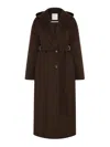 Sportmax Oversized Pure Wool Coat In Brown