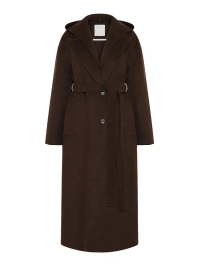Sportmax Oversized Pure Wool Coat In Brown