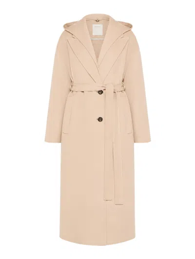 Sportmax Oversized Pure Wool Coat In Neutral