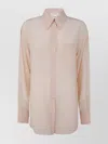 Sportmax Oversized Shirt With Chest Pocket And Collar In Pink
