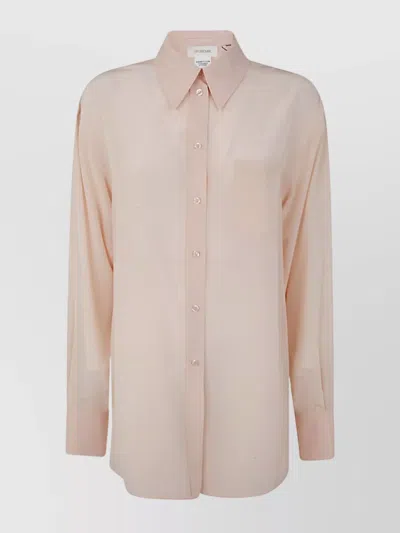 Sportmax Oversized Shirt With Chest Pocket And Collar In Pink