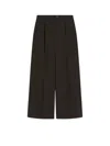 Sportmax Oversized Stretch Wool Trousers - Dark Brown In Black