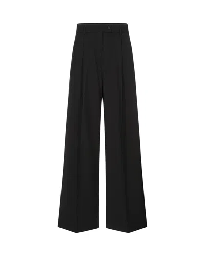 SPORTMAX PANTALONE OVERSIZE IN LANA STRETCH
