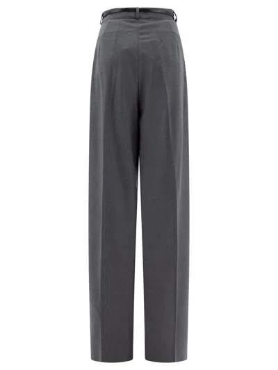 Sportmax Oversized Stretch Wool Trousers In Grey