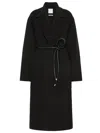 Sportmax Cappotto Zannata Oversize In Double Di Lana In Black