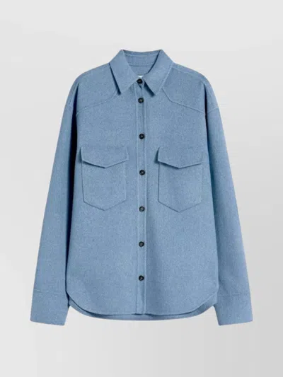 SPORTMAX OVERSIZED WOOL SHIRT PATCH POCKETS
