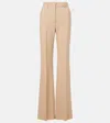 Sportmax Virgin Wool Flared Hangar Trousers In Beige