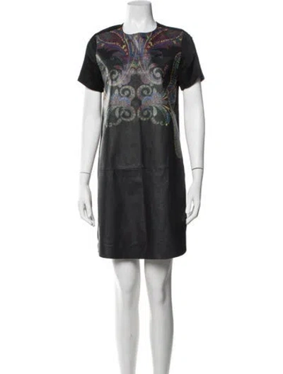Pre-owned Sportmax Paisley Print Mini Dress In Black