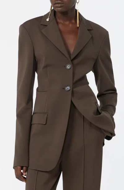 Sportmax Palo Long Stretch Jacket In Brown