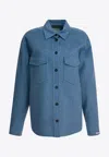 Sportmax Virgin Wool Overshirt Jacket Jackets And Coats Light Blue In Blue