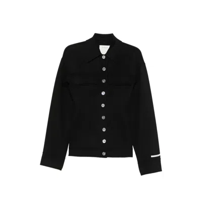 Sportmax Panelled Button-down Jacket In Black