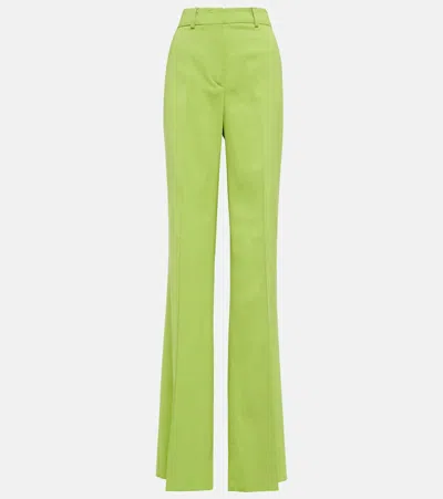 Sportmax Paniere High-rise Wide-leg Pants In Verde Acido