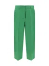 Sportmax Summer Linen Trousers Pockets In Green