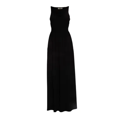 Sportmax Panino Cut Out Draped Midi Dress In Black