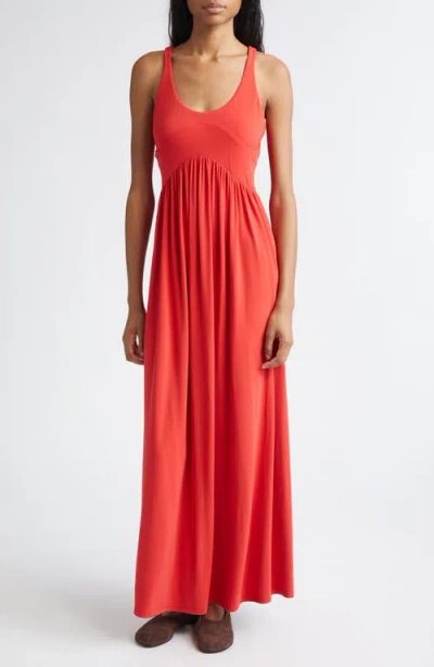 Sportmax Panino Cutout Back Jersey Maxi Dress In Orange