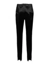 Sportmax Satin-weave Low-rise Trousers In Black