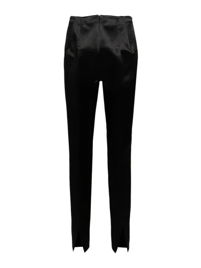 Sportmax Satin-weave Low-rise Trousers In Black