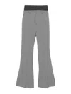 Sportmax Lince Layered Wool Flared Pants In Grey