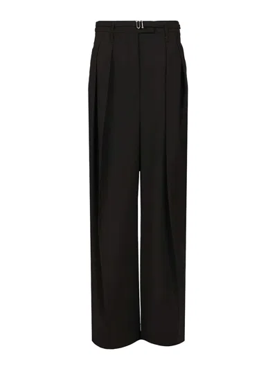 Sportmax Wide-leg Trousers In Stretch Wool In Black