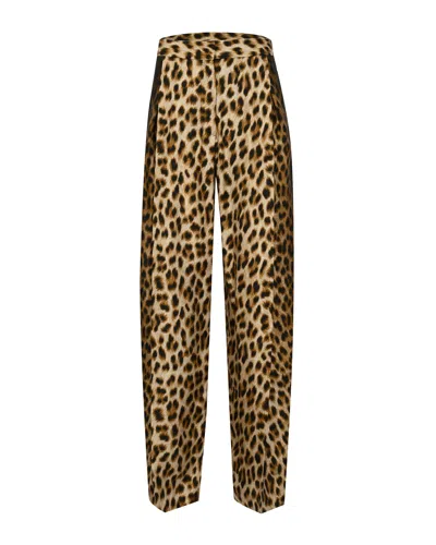 Sportmax Pantalone Seta Animalier In Multi