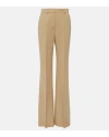 Sportmax Virgin Wool Flared Hangar Trousers In Beige