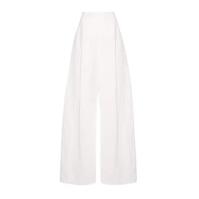 Sportmax White Wide Leg Pant In Black