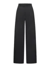 Sportmax Box-pleat Wool Palazzo Pants In Black