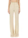 Sportmax Flared High Waist Trousers Pockets In Beige