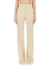 Sportmax Flared High Waist Trousers Pockets In Neutral