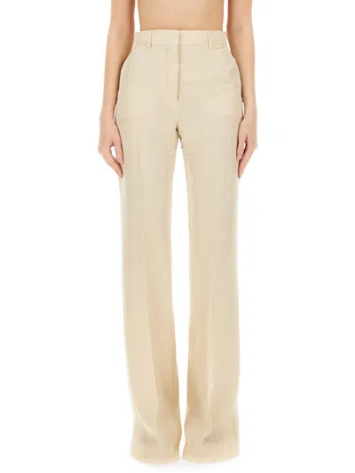 Sportmax Flared High Waist Trousers Pockets In Neutral