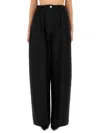 Sportmax Wide Leg Trousers Elastic Waistband In Black