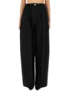 Sportmax Wide Leg Trousers Elastic Waistband In Black