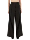 Sportmax Single-pleated Zefir Palazzo Pants In Black