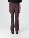 Sportmax Banda Slim Trouser In Virgin Wool Blend In Burgundy