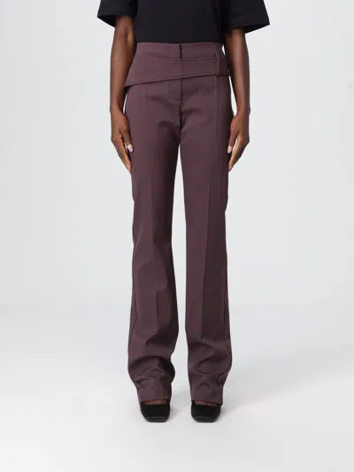 SPORTMAX PANTS SPORTMAX WOMAN COLOR BROWN,H51420032
