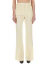 Sportmax Cream Flared Pants With Pinstripe Motif In Viscose Blend Woman In Ivory