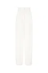 Sportmax Cotton Trousers With Pleated Design And Pockets In White