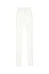 Sportmax Cotton Trousers With Seam Detailing And Slit Hem In White